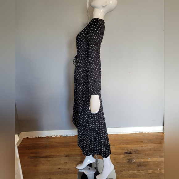 XIX Palms Feather Print Maxi Dress, VGUC, Size 3 - Picture 5 of 9